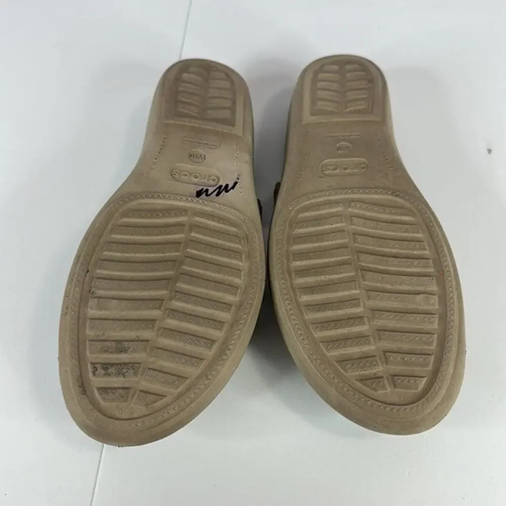 Crocs Wedge Sandal Womens‎ 10 Tan Slip on Open Toe Comfort Casual Light Weight